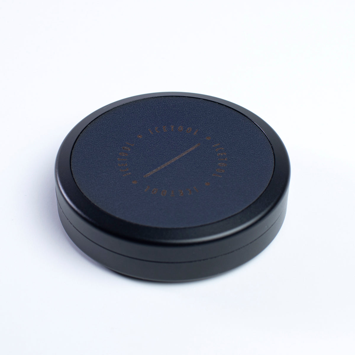 Icetool Tri Can for portion snus - Black with navy blue leather - Aluminum  – Icetool snus accessories
