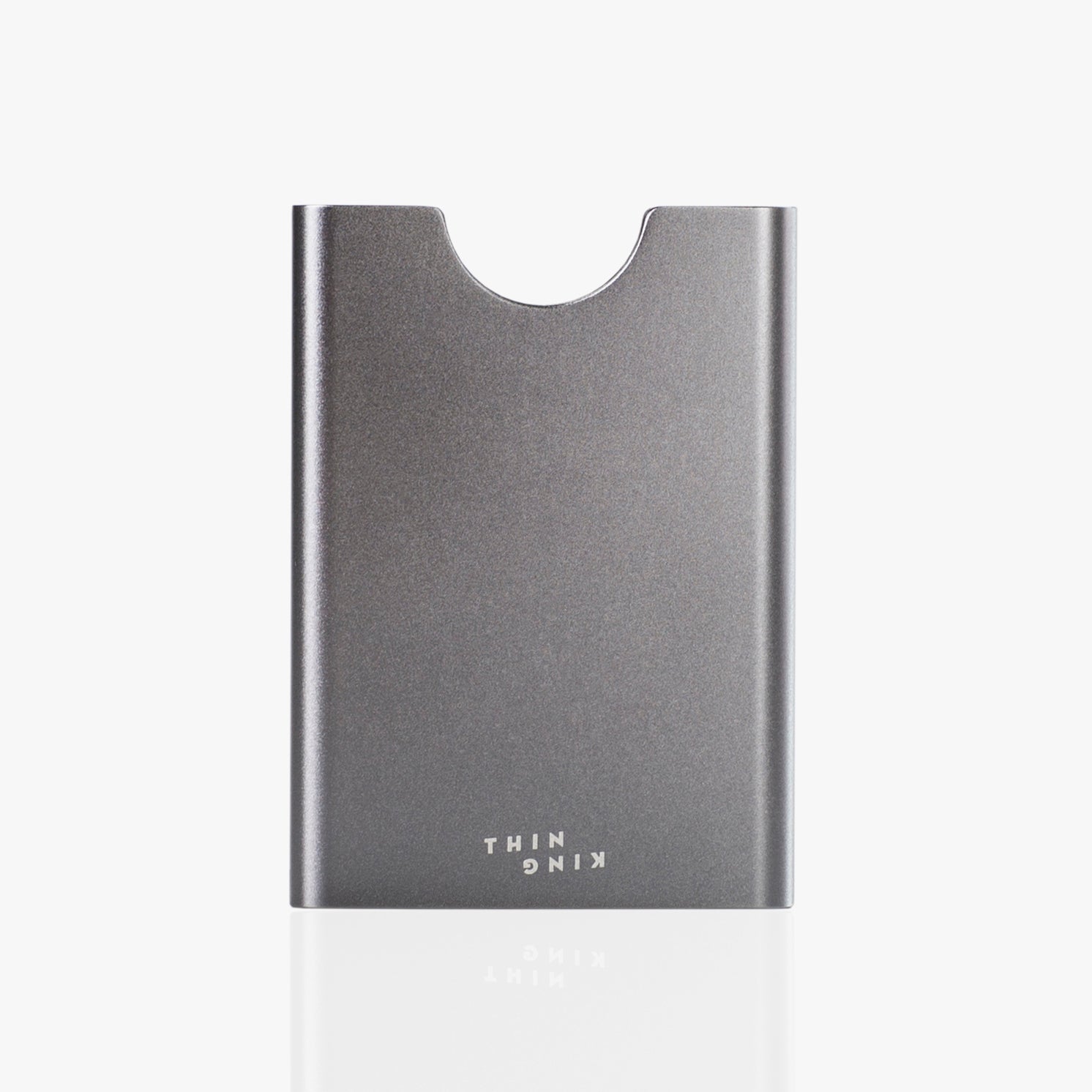 Thin King aluminum credit card case - Silver - RFID safe wallet